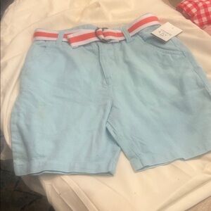 Crown & Ivy Kids Aqua Shorts with Belt – Size 8 (NWT)